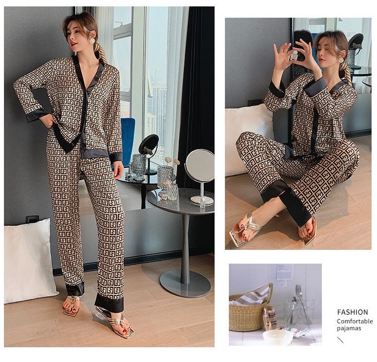DUBAI Pigiama luxury con bordatura - The Trophy Wife