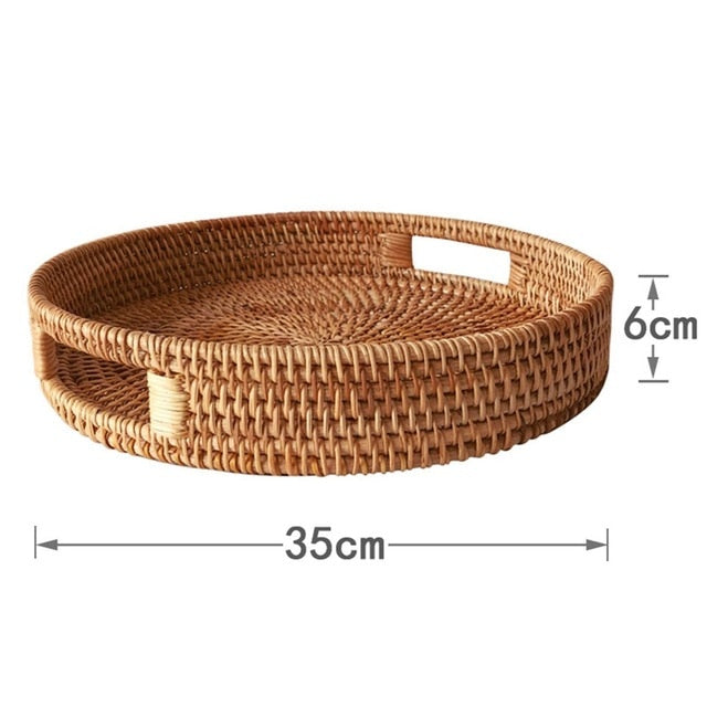 YANTINI Vassoio in rattan intrecciato a mano - The Trophy Wife