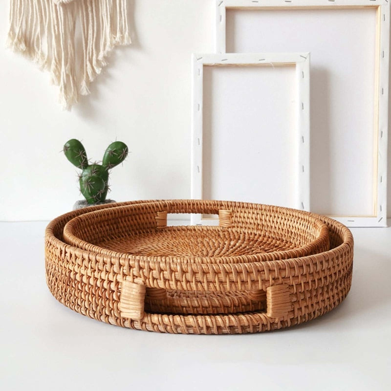 YANTINI Vassoio in rattan intrecciato a mano - The Trophy Wife