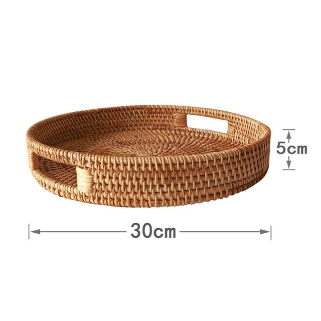 YANTINI Vassoio in rattan intrecciato a mano - The Trophy Wife