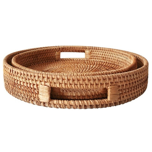 YANTINI Vassoio in rattan intrecciato a mano - The Trophy Wife